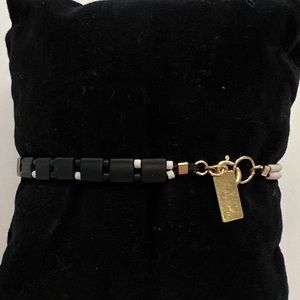 Handmade Abacus Row black and white bracelet.